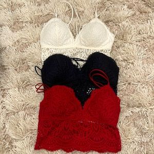 Hollister Gilly Hicks Lace Bralettes PACK OF THREE Size XS
